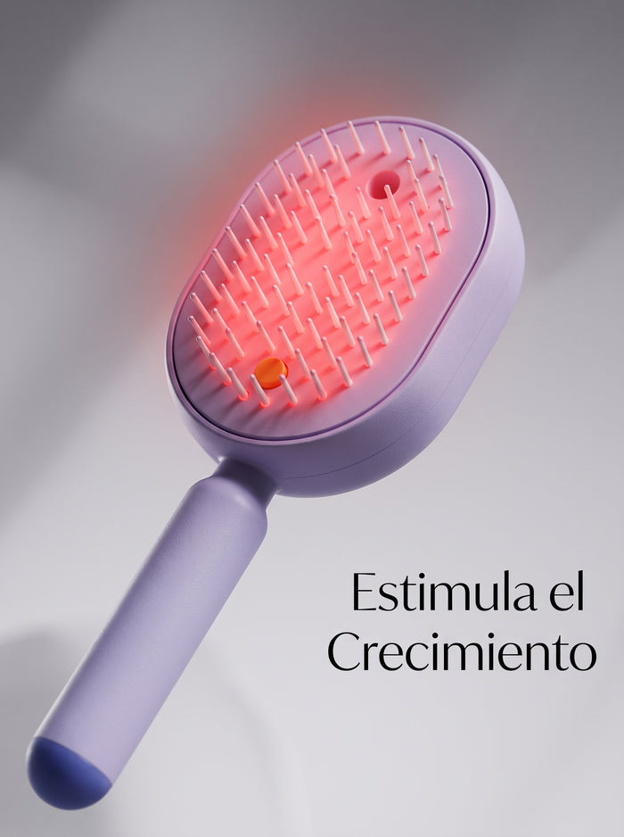 Aplicación de tónico anticaída con nano-atomización en el cuero cabelludo SEDA COMB
