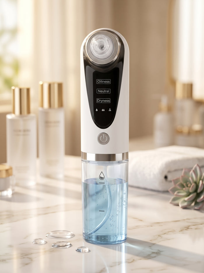 Extractor hidrofacial SEDA HYDRO con doble tanque de agua y boquillas de silicona suave